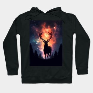 Nature Deer and Galaxy Cosmos Hoodie